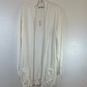 NWT Grace Karin Ivory Open-Front Long Cardigan women’s plus size 3X knit sweater
